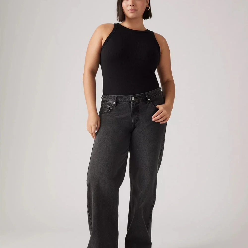 Levi's black low pro straight baggy low loose Women's Black Jeans size 25 - Picture 6 of 11